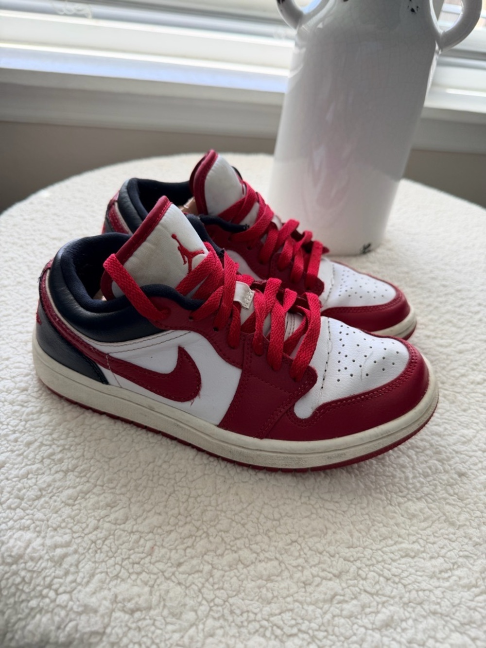 Jordan 1s low women's Sneakers in Red and White size 6